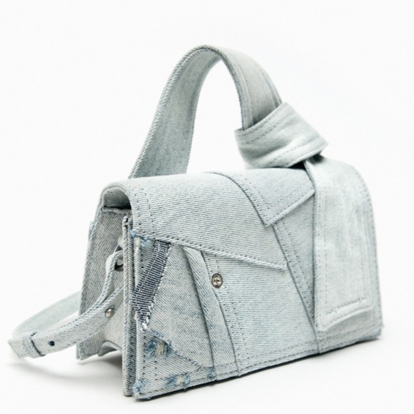 ZARA PATCHWORK DENIM BAG - Picture 1 of 8